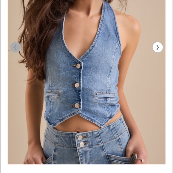 Altar'd State Tops - Denim Halter vest